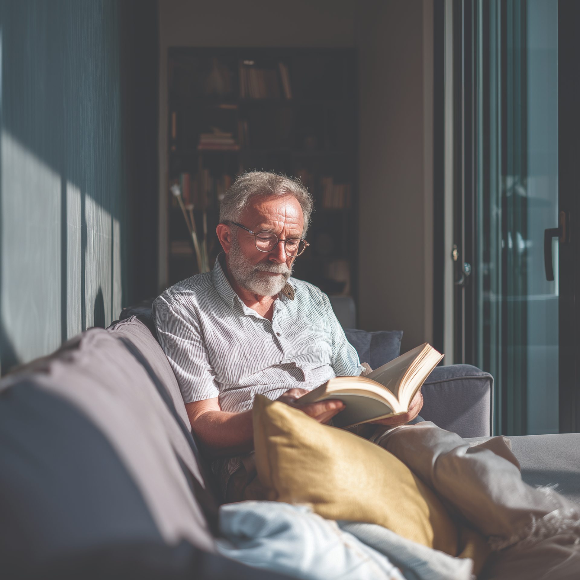 Man reading a book